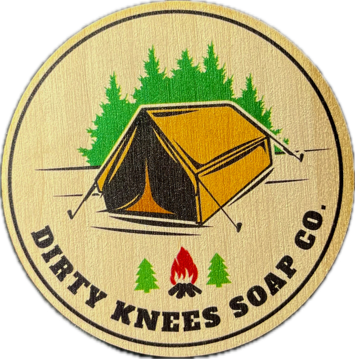 DKSC Tent Camping Wood Sticker